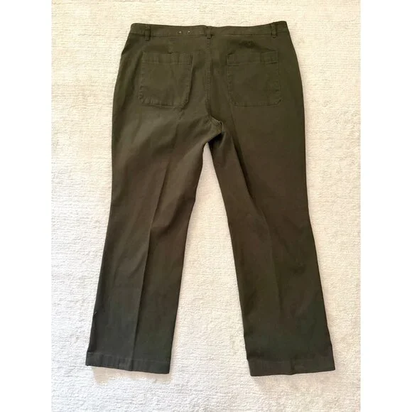 Coldwater Creek Pants Size 18 Olive Green Natural Fit Casual Fall Style - Picture 7 of 12